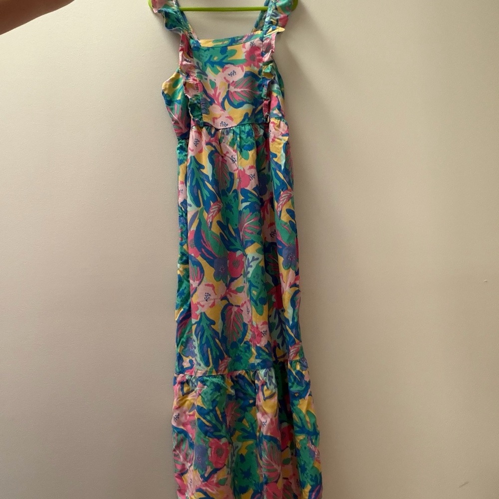 Colorful Floral Girl’s Maxi Dress - Bright Multicolor